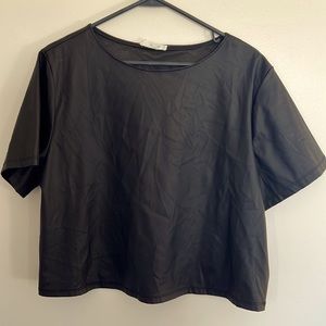 Faux Leather Crop Top
